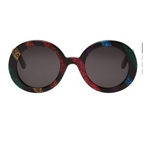 Gucci Black Round Glitter Sunglasses